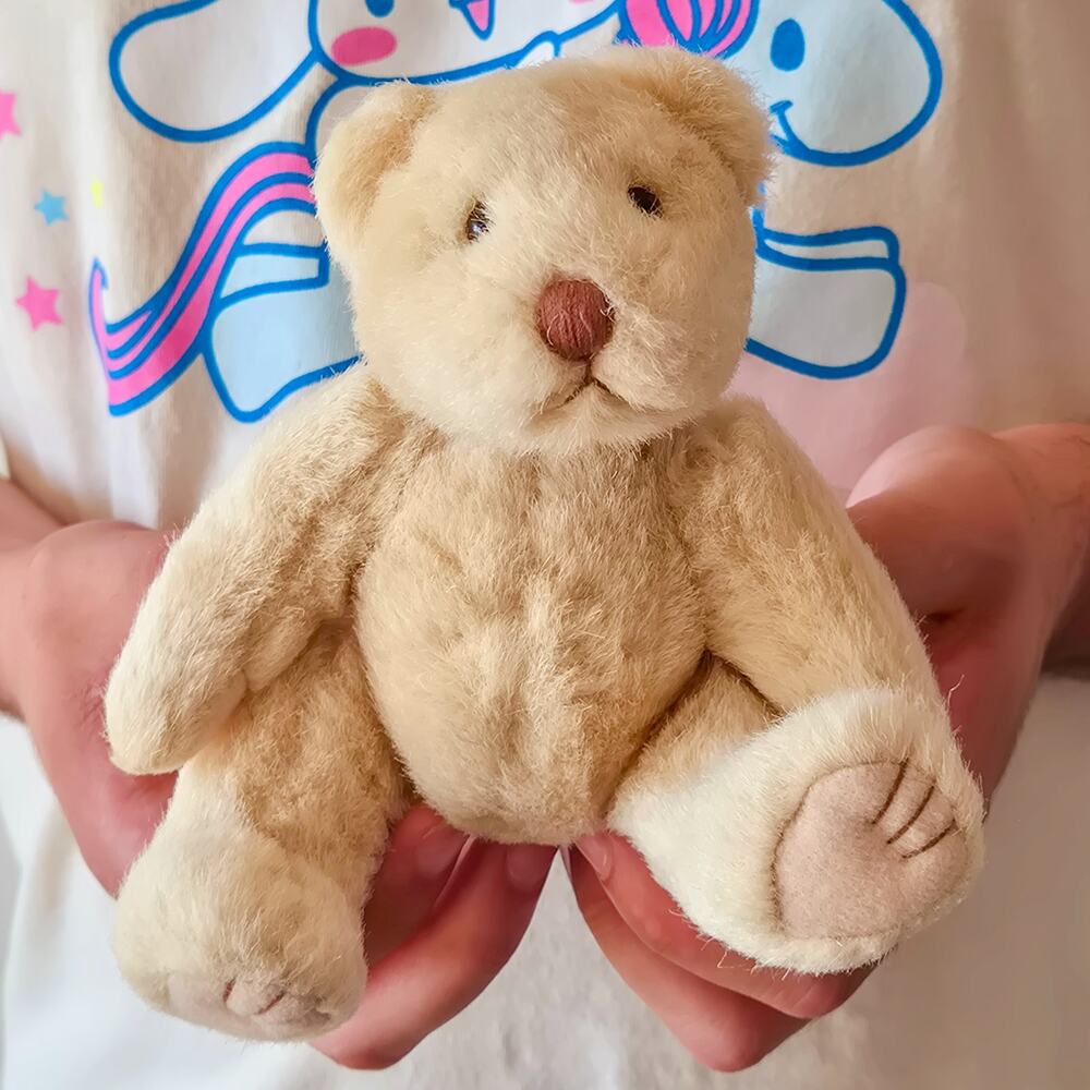 Vintage Classic Beige Teddy Bear Plush with Brown Nose
